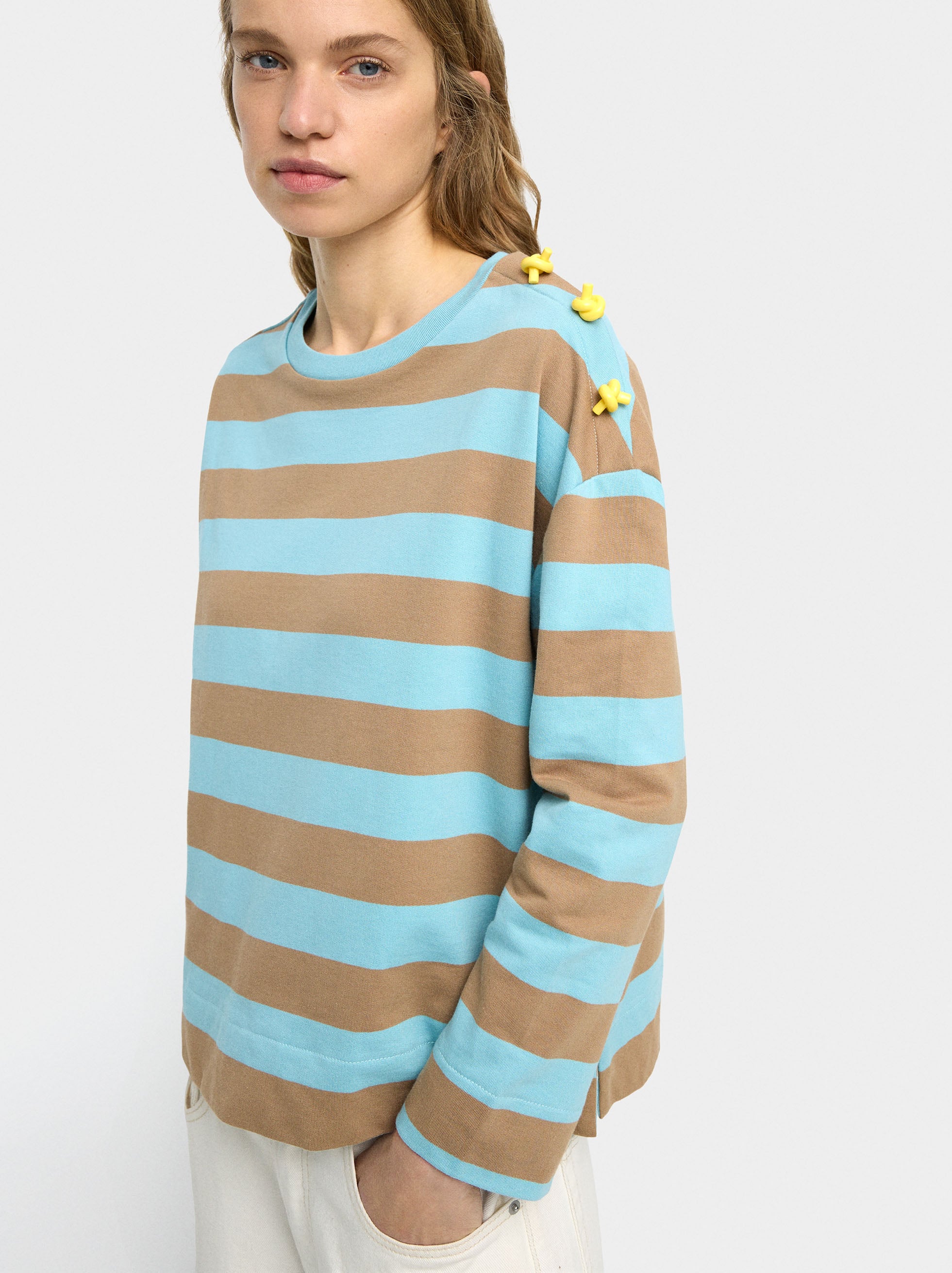 Sudadera Con Rayas 100% Algodón