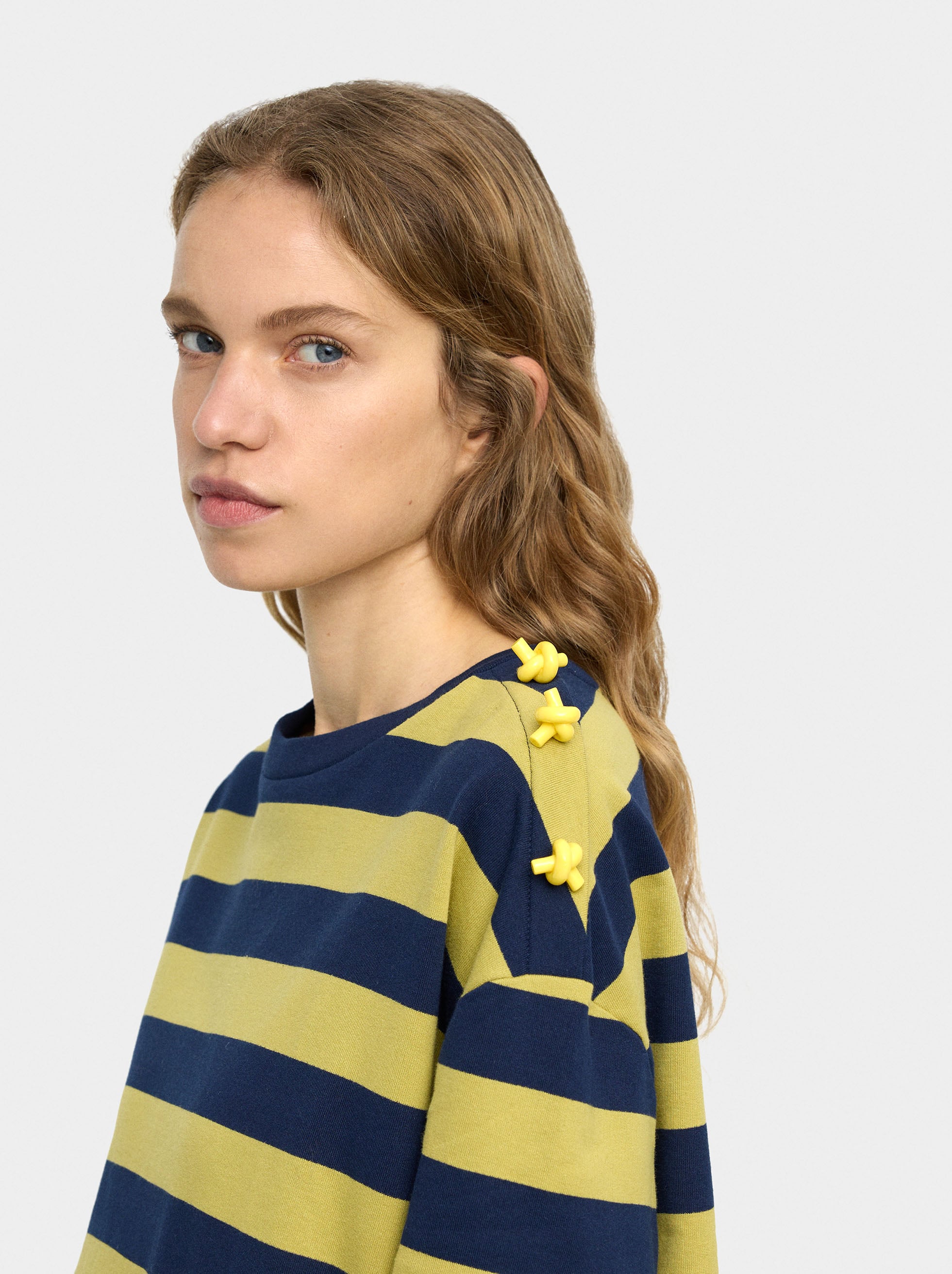 Sudadera Con Rayas 100% Algodón
