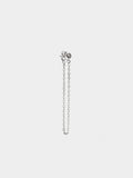 Pendiente Individual Con Cadena Y Cristal - Acero Inoxidable