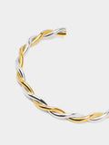 Pulsera Bicolor Con Entrelazado - Acero Inoxidable