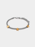 Pulsera Bicolor Malla Metálica Con Estrellas - Acero Inoxidable