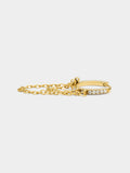 Argolla Individual Con Cadenas Y Cristales - Acero Inoxidable