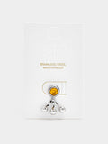 Pendiente Individual Con Cristal - Acero Inoxidable