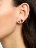 Pendiente Individual Estrellas Con Cadena - Acero Inoxidable