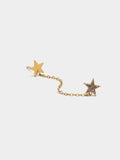 Pendiente Individual Estrellas Con Cadena - Acero Inoxidable