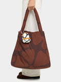 Bolso Shopper De Nylon Estampado Con Colgante