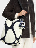 Bolso De Hombro De Nylon Estampado Con Pliegues