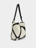 Bolso De Hombro De Nylon Estampado Con Pliegues