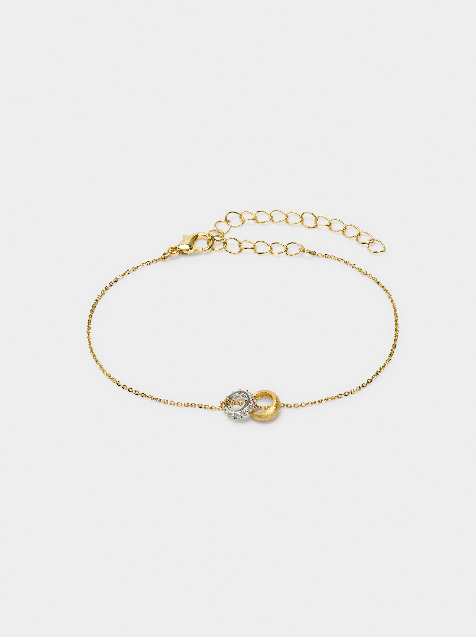 Pulsera Con Aros Bicolor Con Circonitas