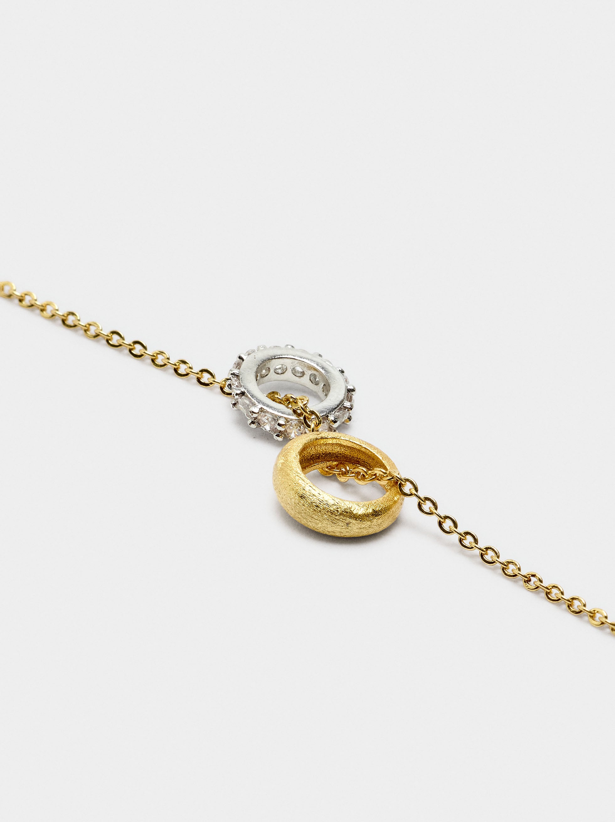 Pulsera Con Aros Bicolor Con Circonitas