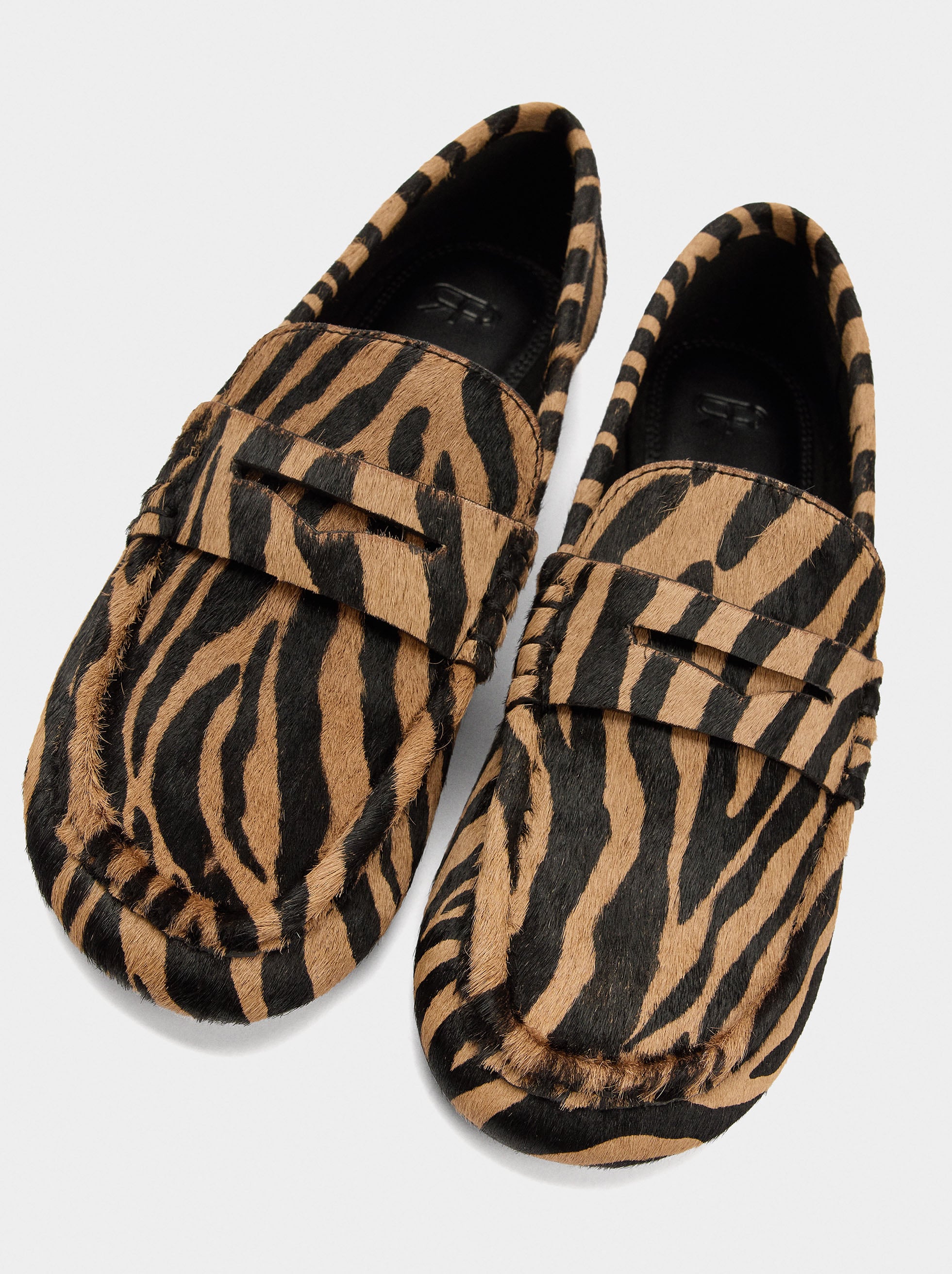 Mocasines De Piel Estampado Animal