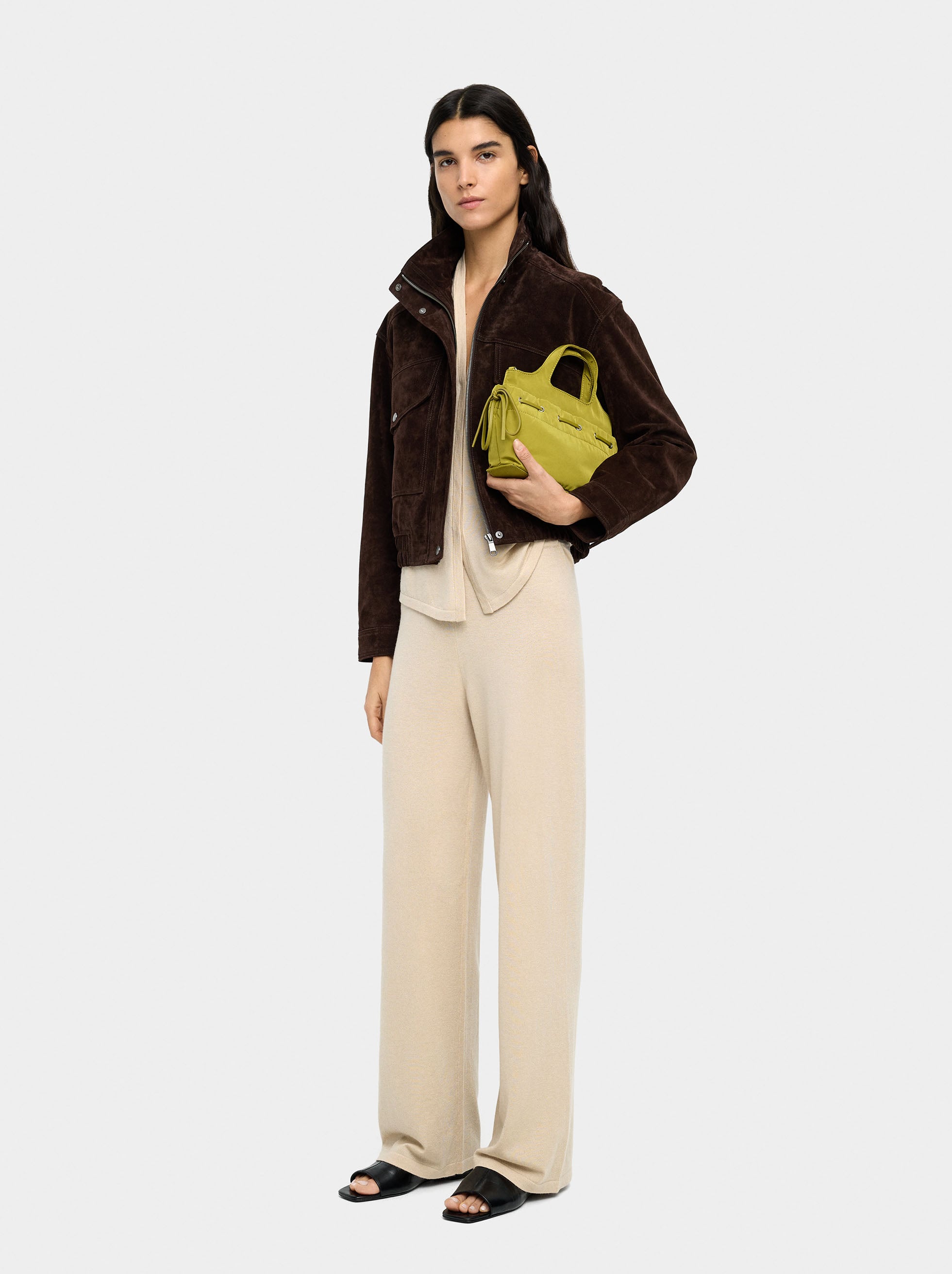 Pantalón De Punto Con Mezcla De Lana