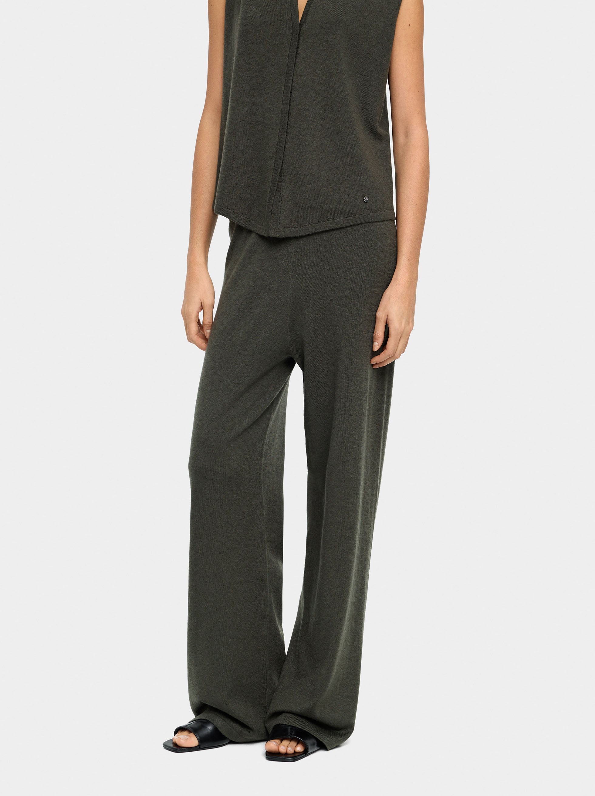 Pantalón De Punto Con Mezcla De Lana