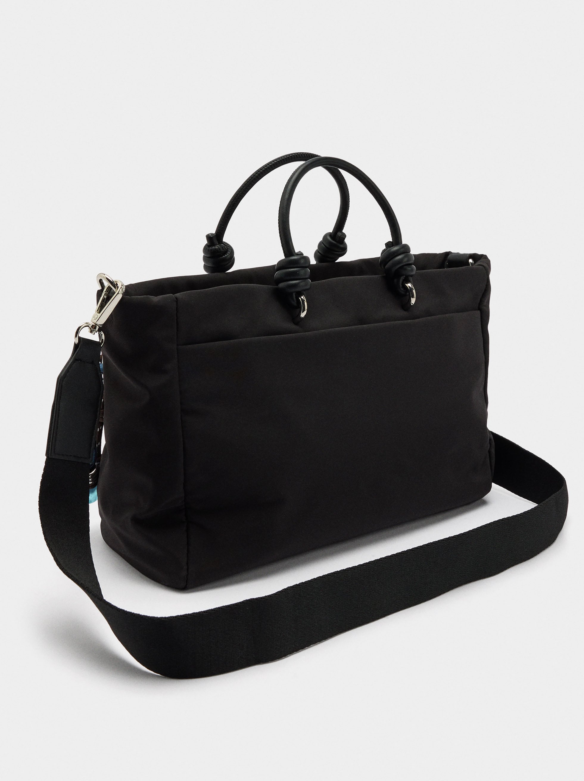Bolso Tote De Nylon Con Colgante M
