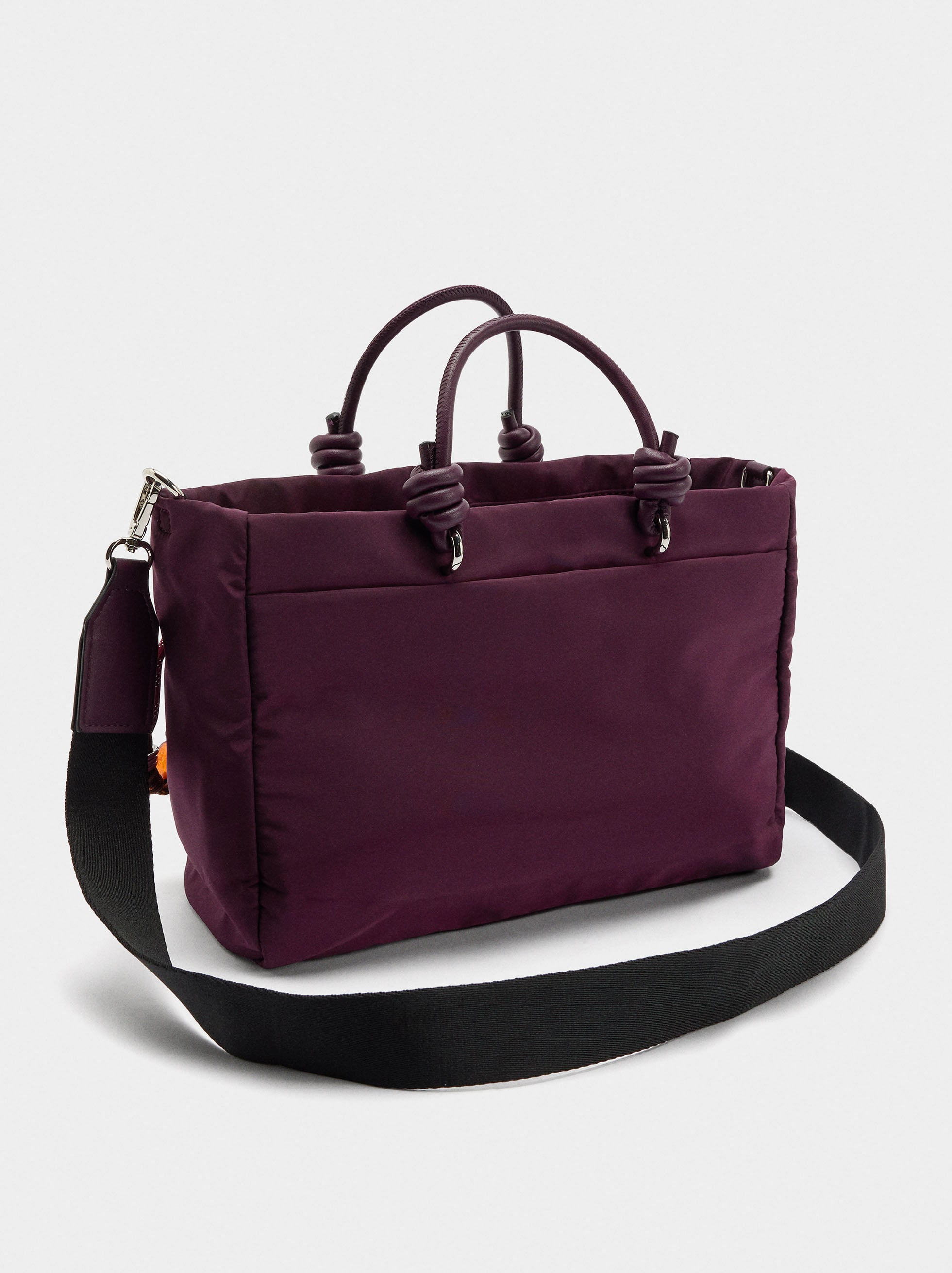 Bolso Tote De Nylon Con Colgante M