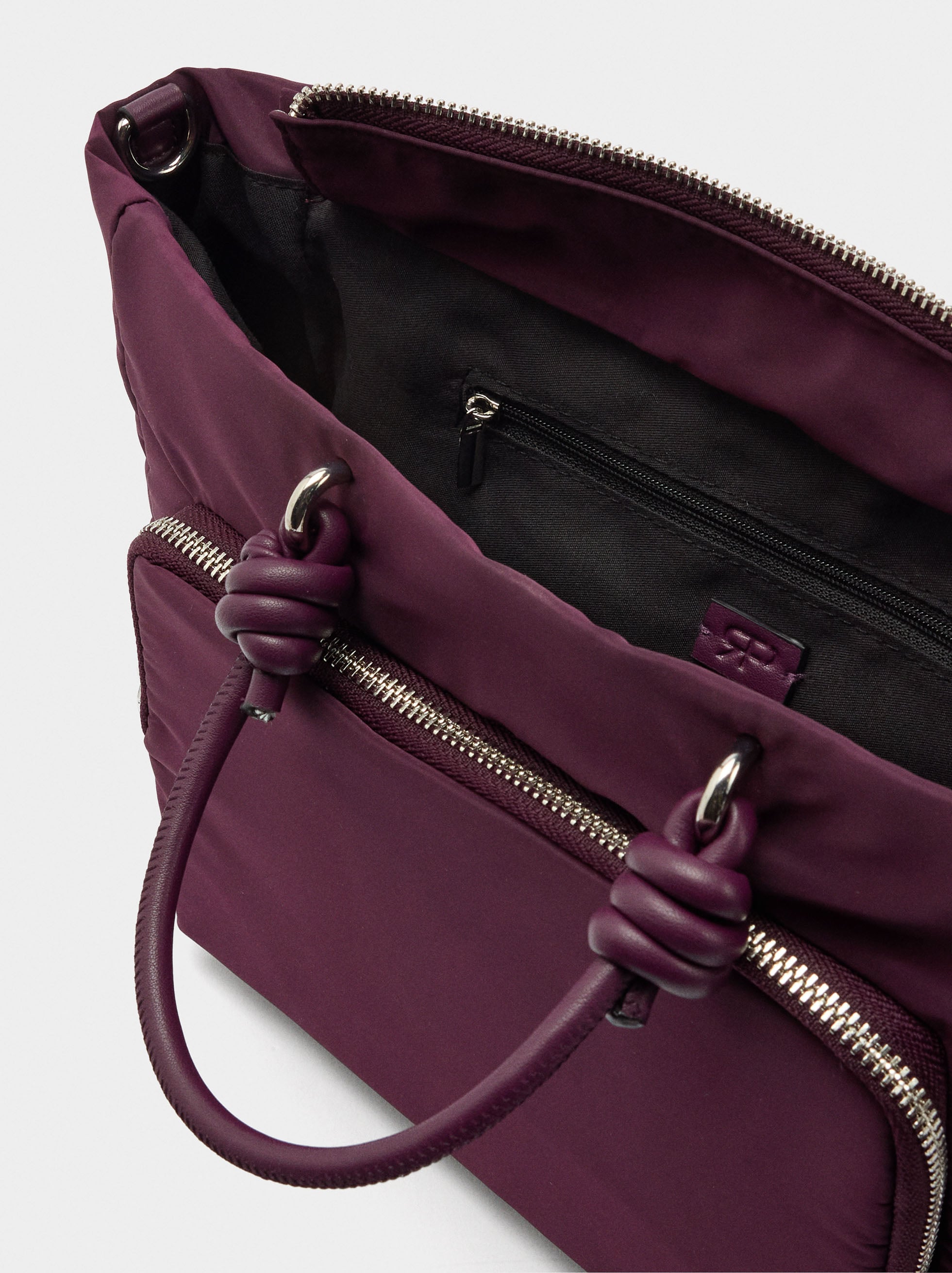 Bolso Tote De Nylon Con Colgante M
