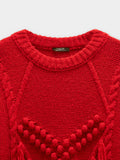 Jersey De Punto Con Flecos Y Relieves