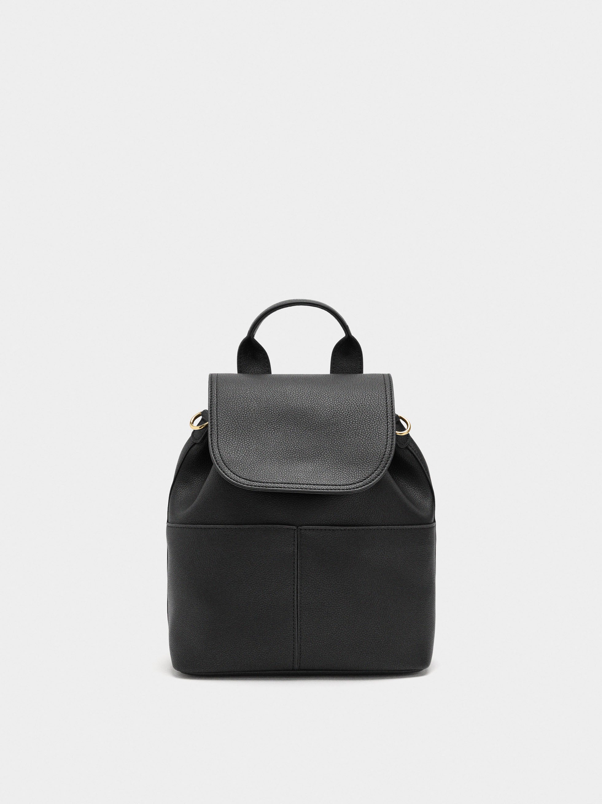 Mochila Con Textura Y Solapa