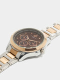Reloj Bicolor Con Pulsera De Acero Inoxidable