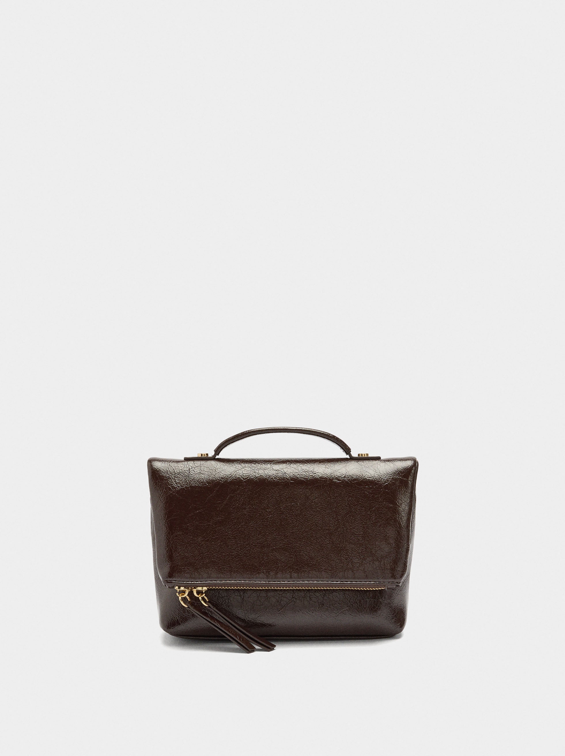 Bolso De Fiesta Con Solapa Efecto Craquelado