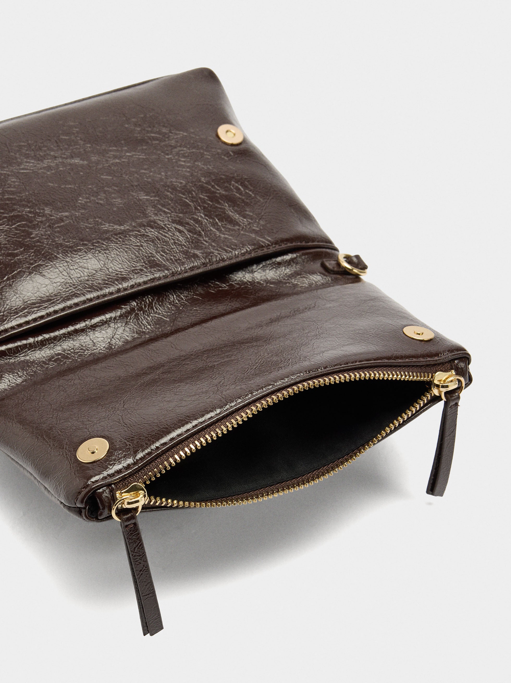 Bolso De Fiesta Con Solapa Efecto Craquelado