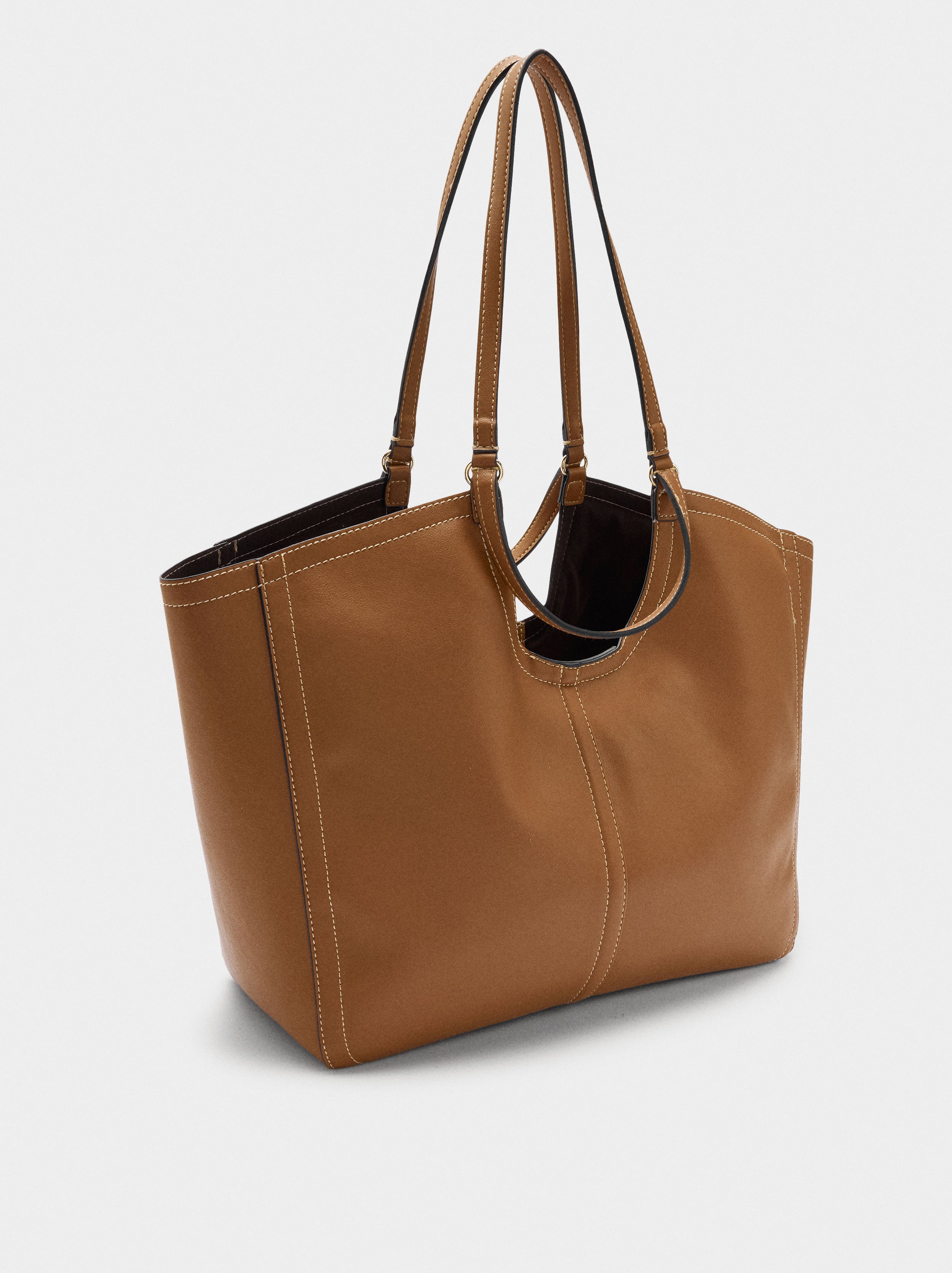 Bolso Shopper Liso Con Bolsa