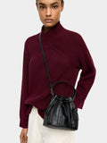 Bolso Bombonera Con Textura Y Cremalleras