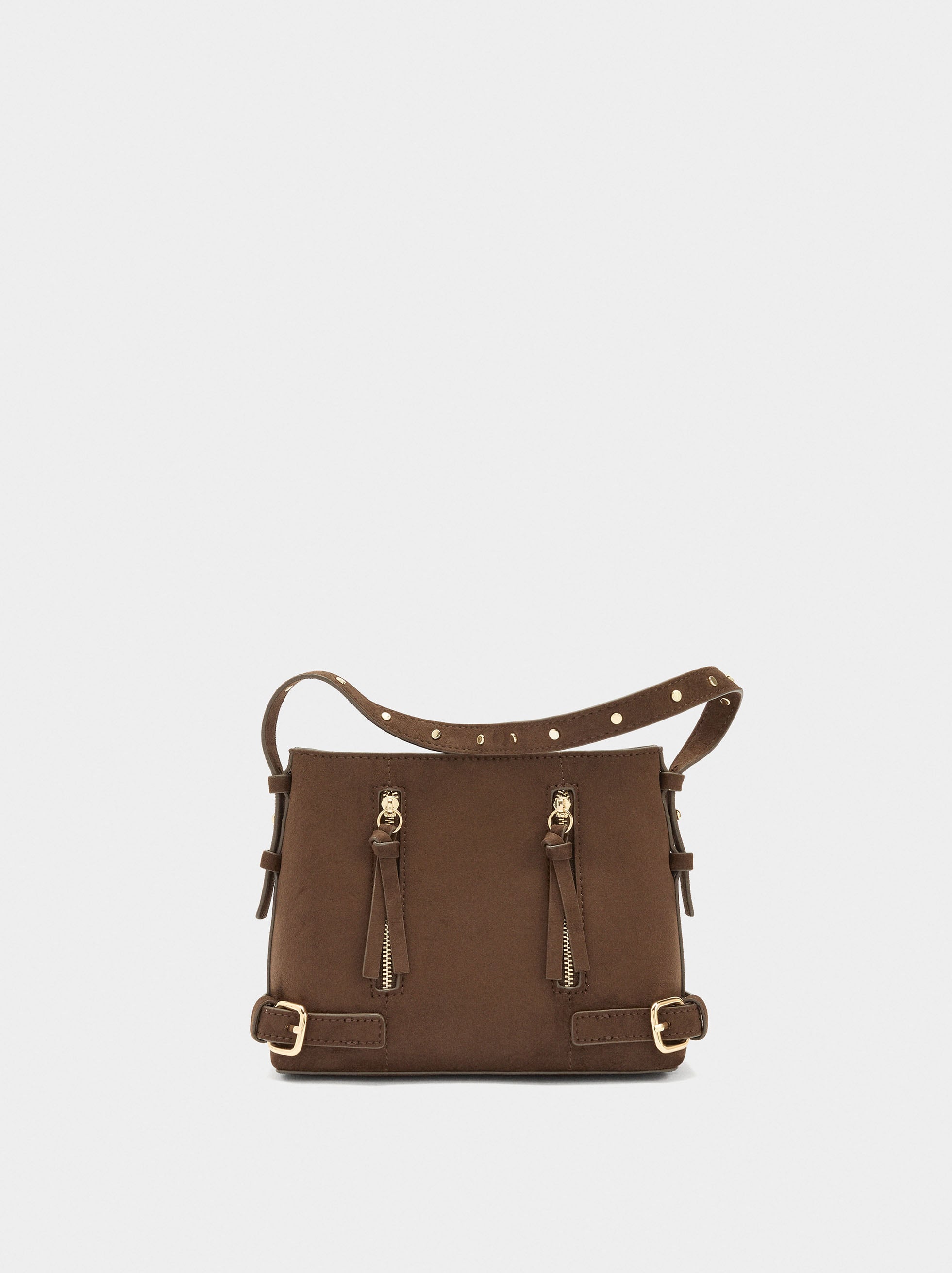 Bolso Bombonera Efecto Piel Con Hebillas