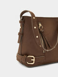 Bolso Bombonera Efecto Piel Con Hebillas