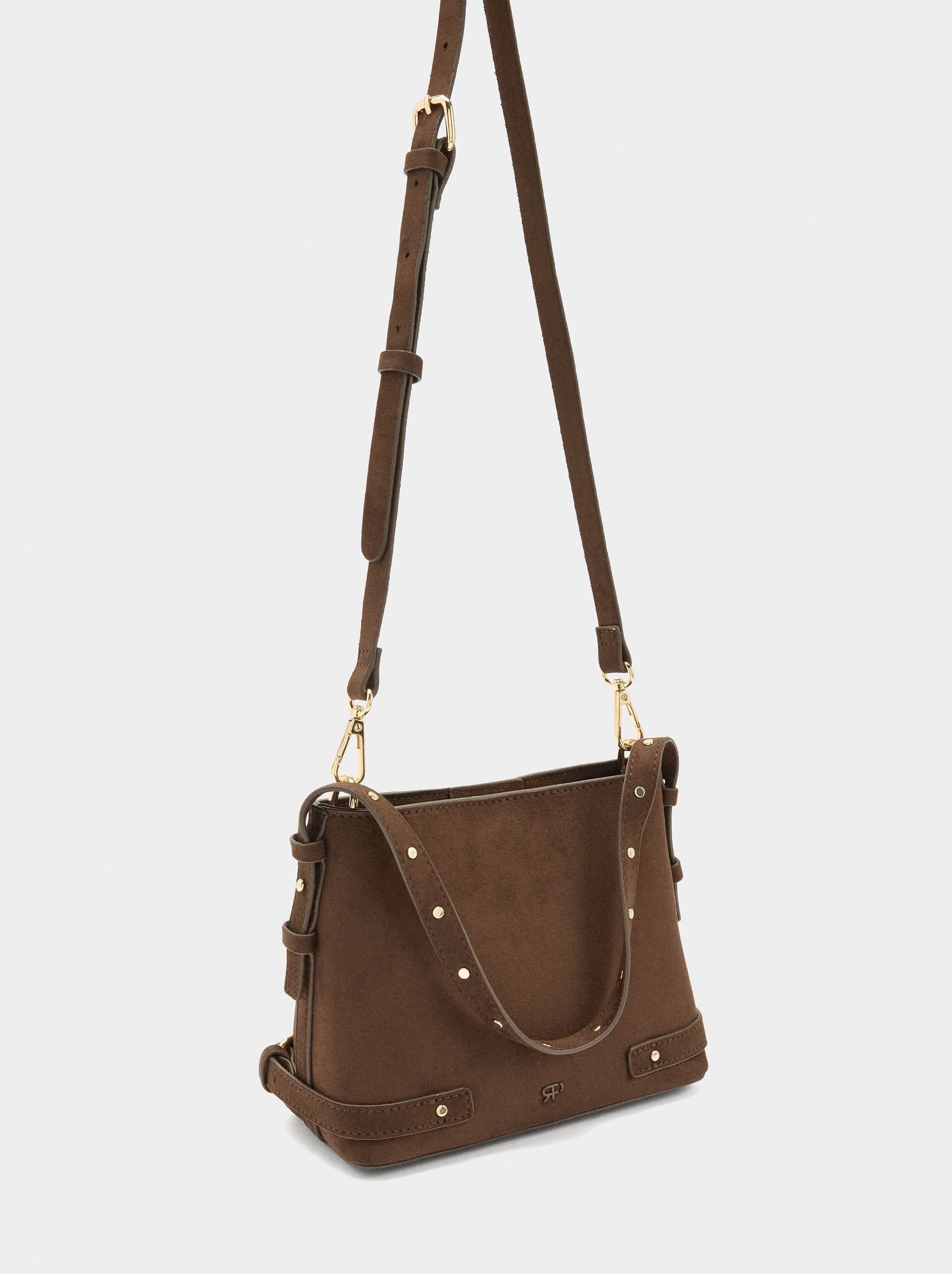 Bolso Bombonera Efecto Piel Con Hebillas