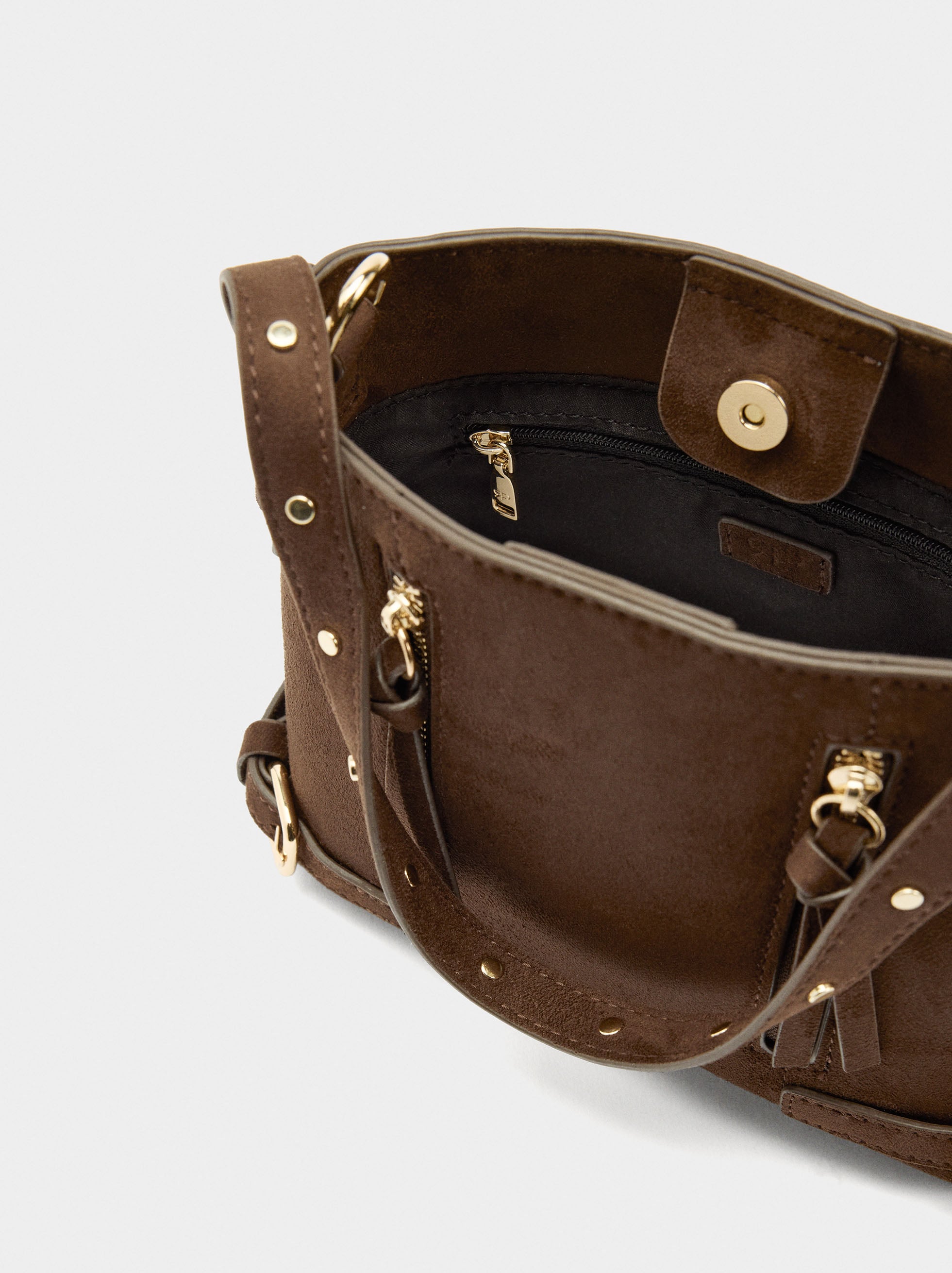 Bolso Bombonera Efecto Piel Con Hebillas