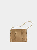 Bolso Bombonera Efecto Piel Con Hebillas