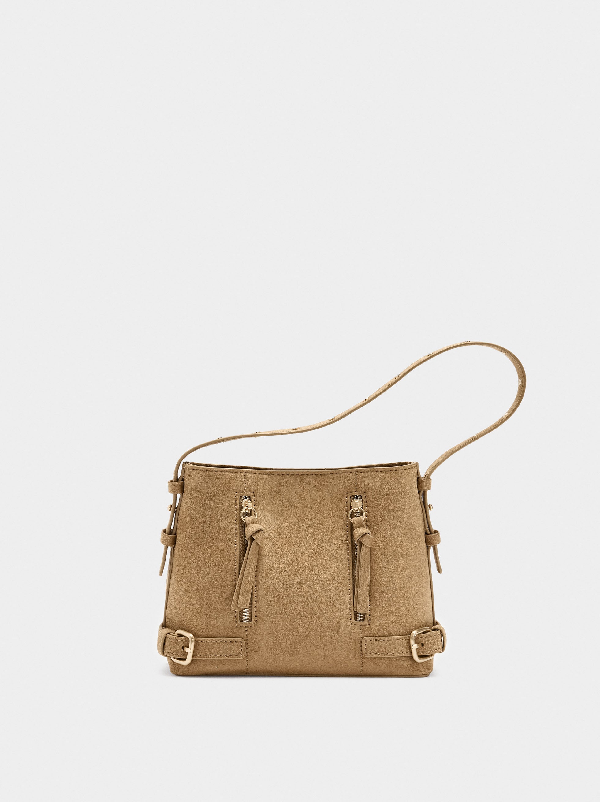 Bolso Bombonera Efecto Piel Con Hebillas