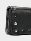 Bolso De Hombro Con Solapa Y Detalles Metálicos