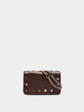 Bolso De Hombro Con Solapa Y Detalles Metálicos