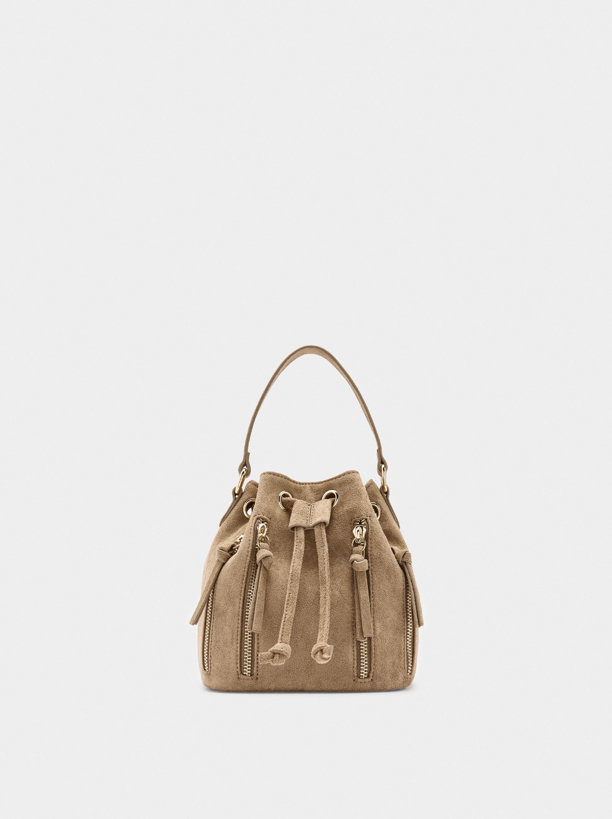 Bolso Bombonera Con Textura Y Cremalleras