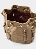 Bolso Bombonera Con Textura Y Cremalleras