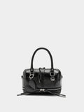 Bolso Tote Efecto Craquelado Con Colgante