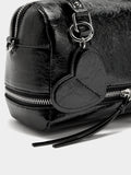 Bolso Tote Efecto Craquelado Con Colgante