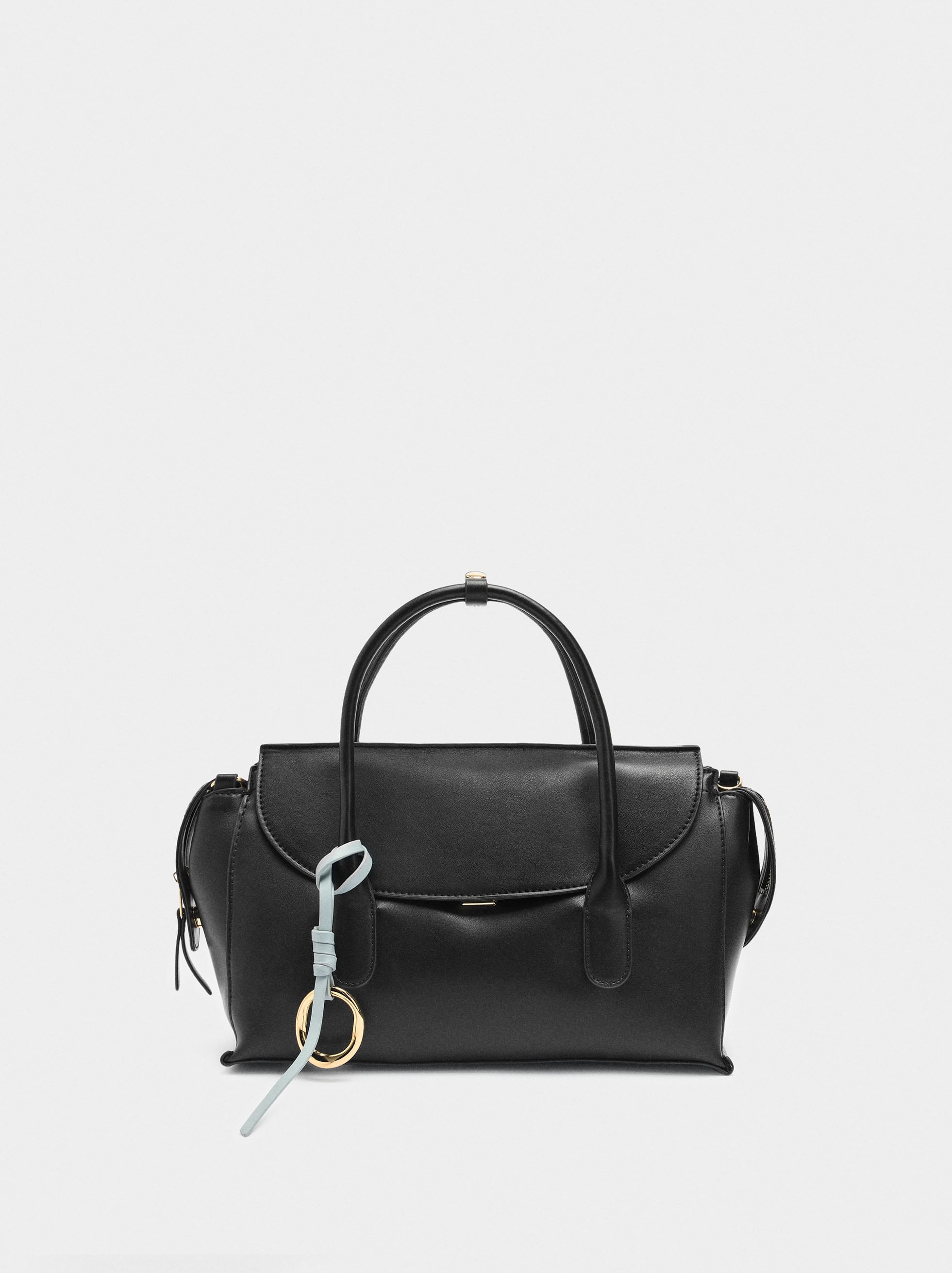 Bolso Tote Liso Con Solapa