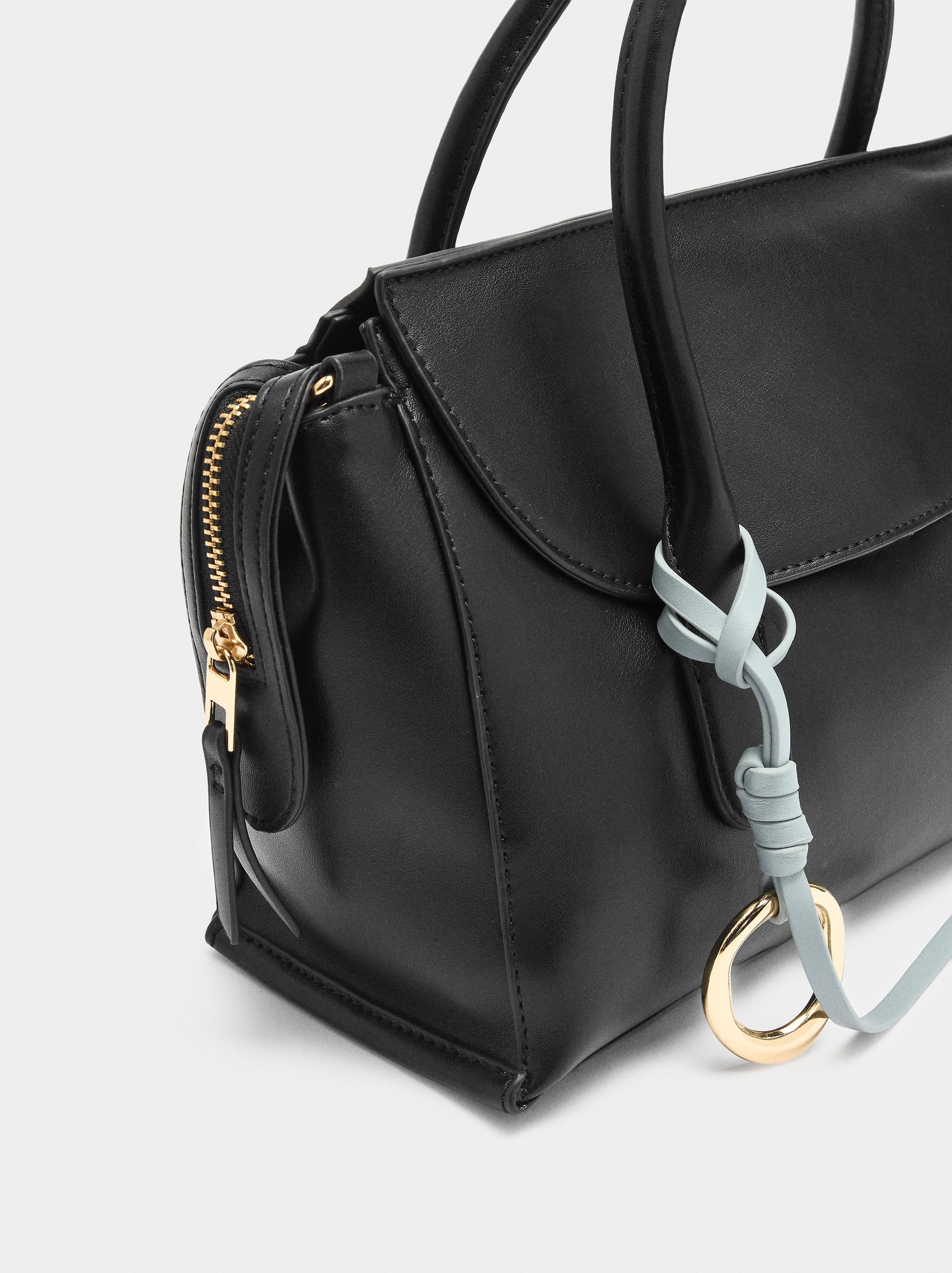 Bolso Tote Liso Con Solapa