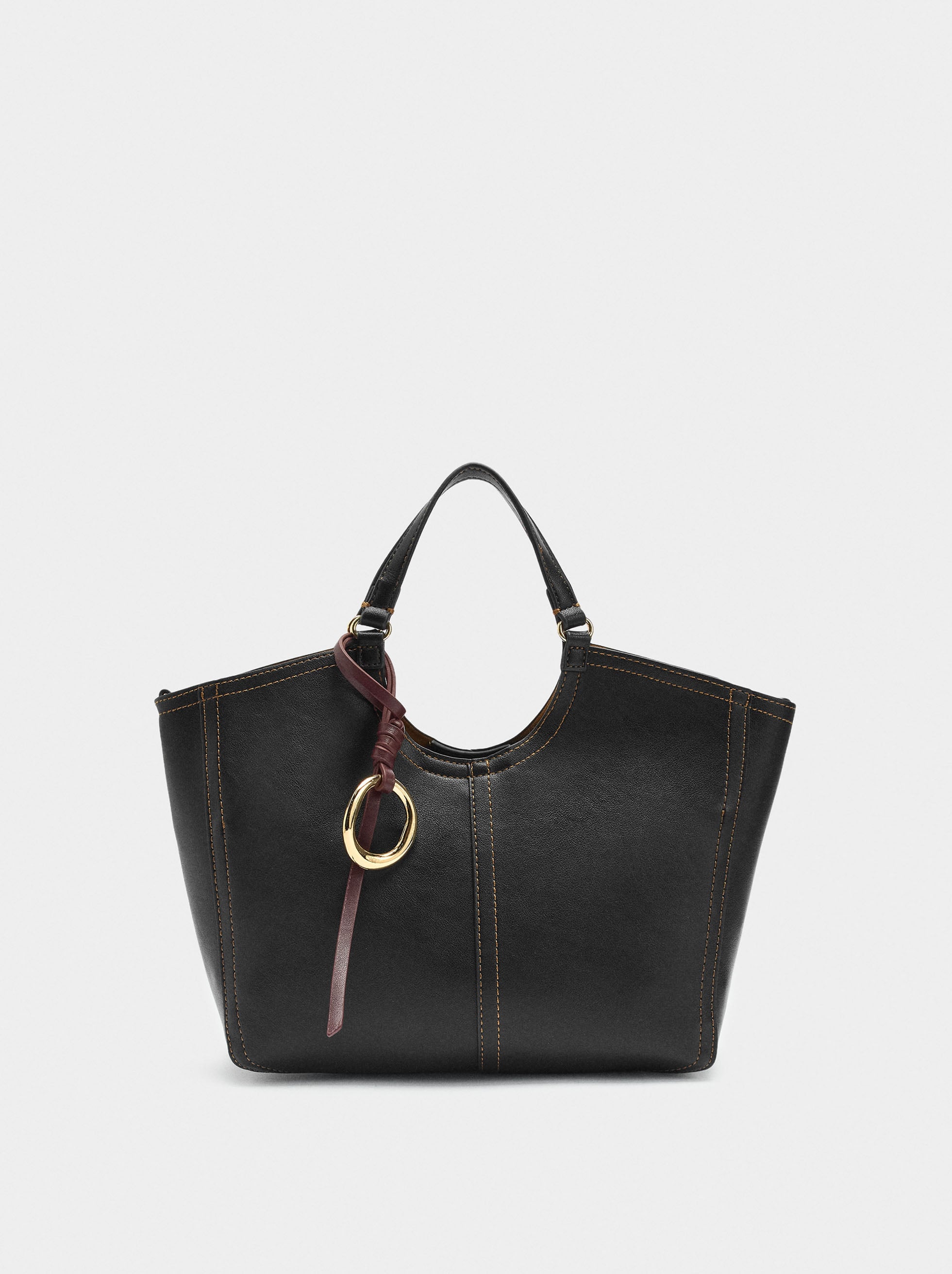 Bolso Tote Liso Con Cierre De Cremallera