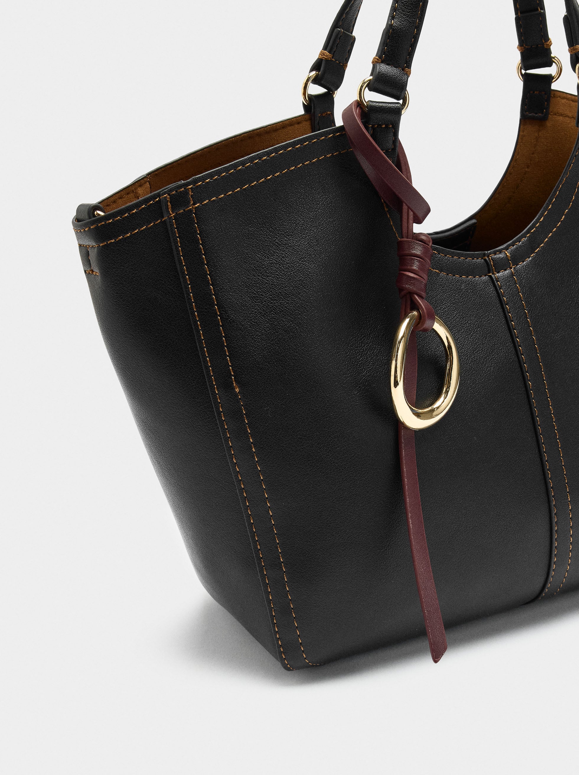 Bolso Tote Liso Con Cierre De Cremallera