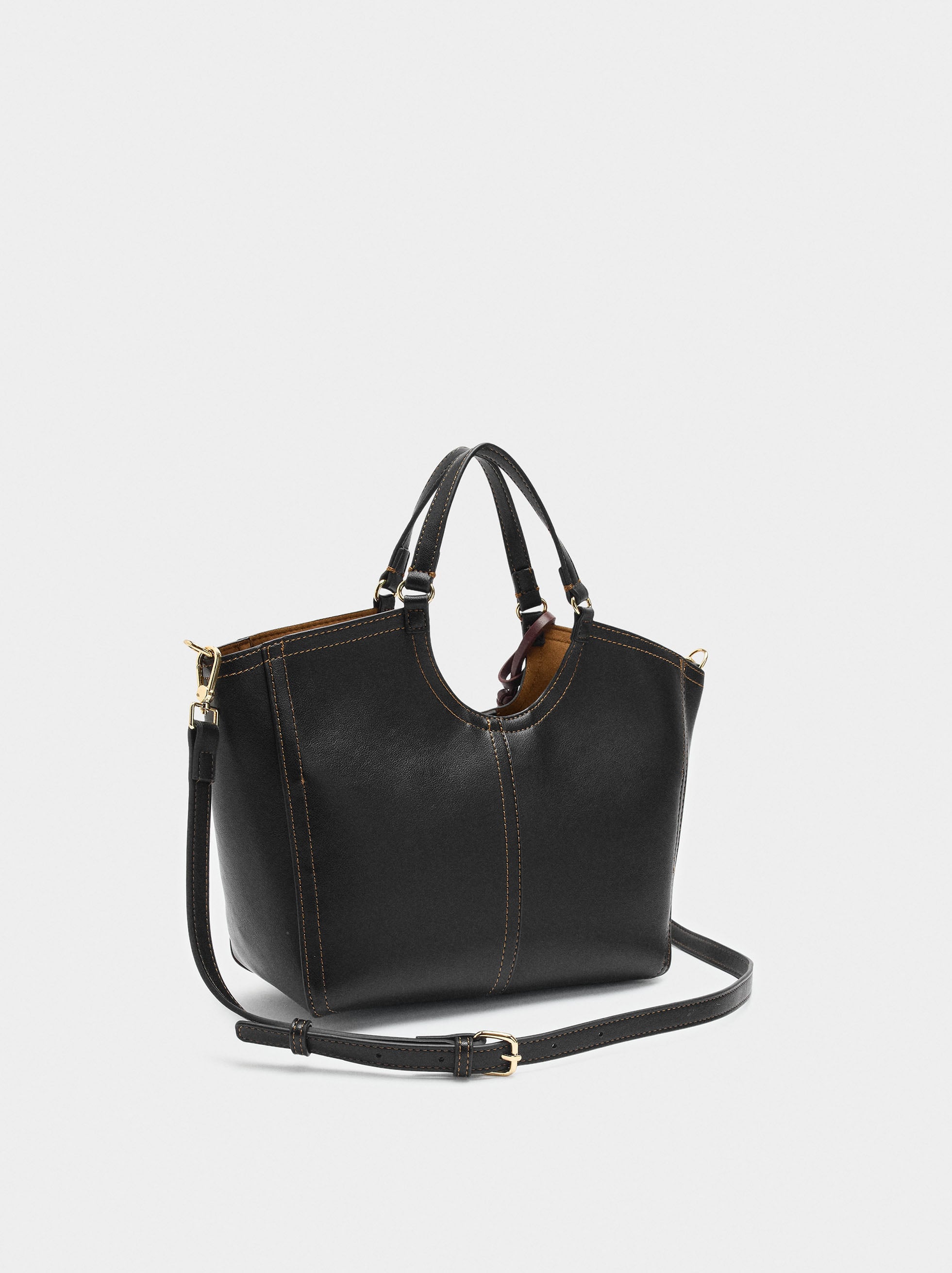 Bolso Tote Liso Con Cierre De Cremallera