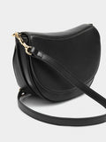Bolso Bandolera Ovalado Con Solapa