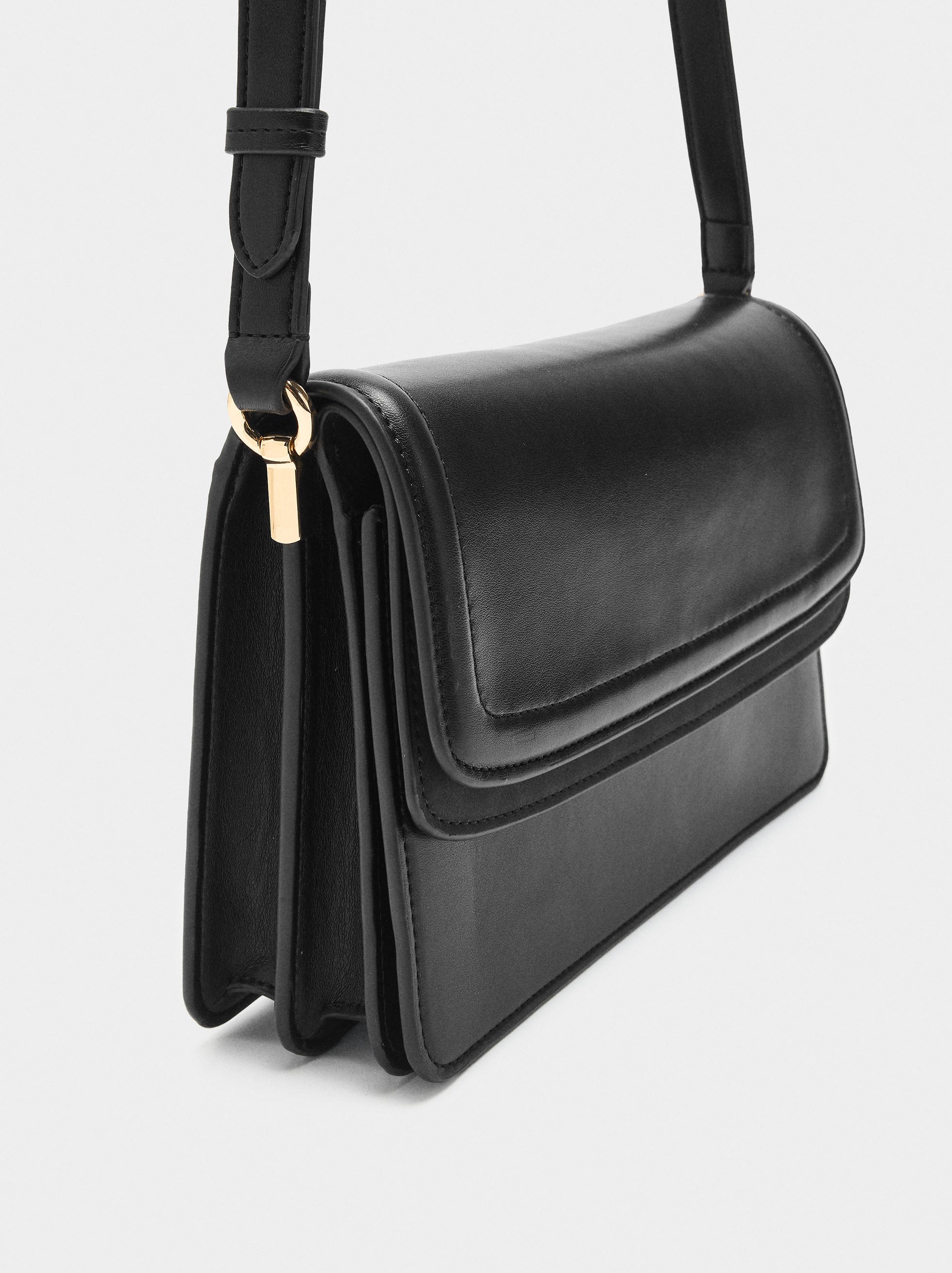 Bolso Bandolera Con Solapa Doble