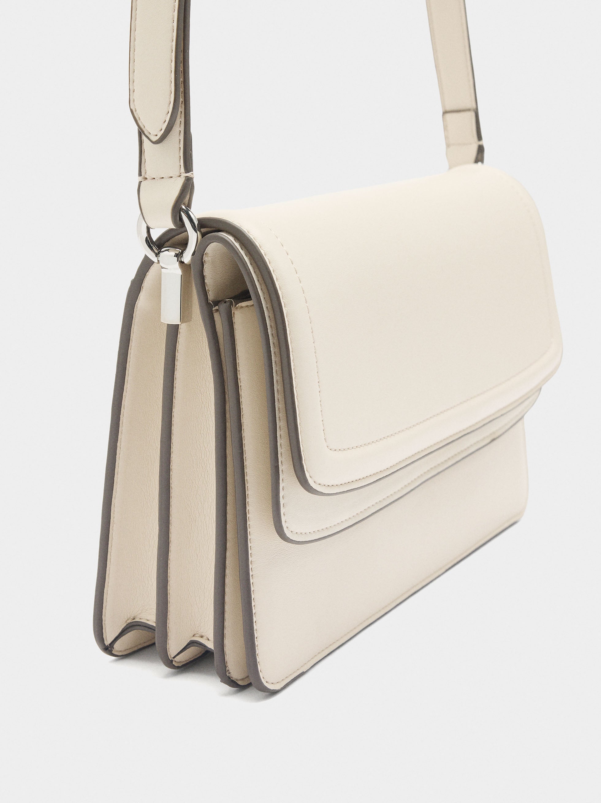 Bolso Bandolera Con Solapa Doble