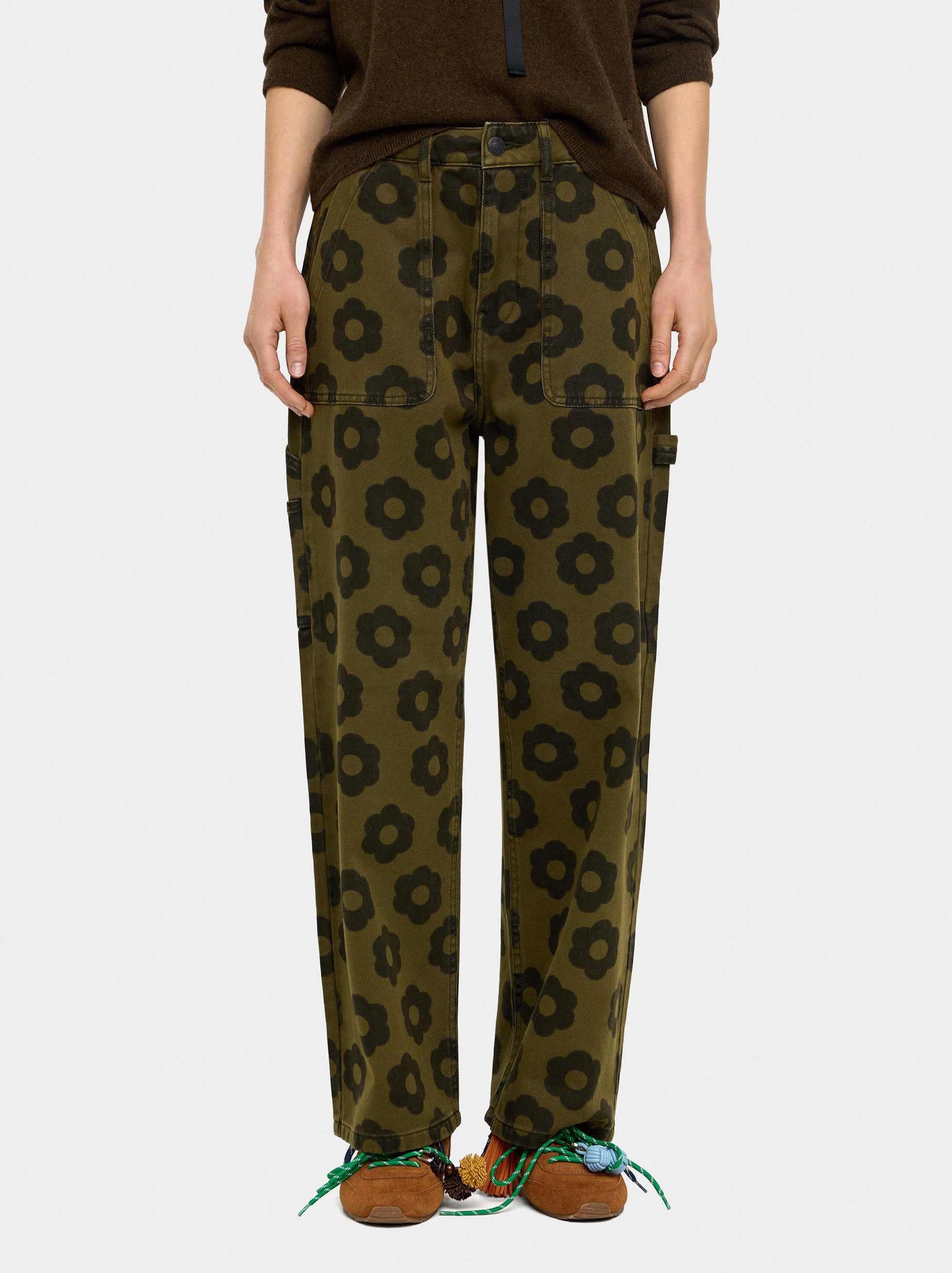 Pantalón Vaquero Estampado Floral