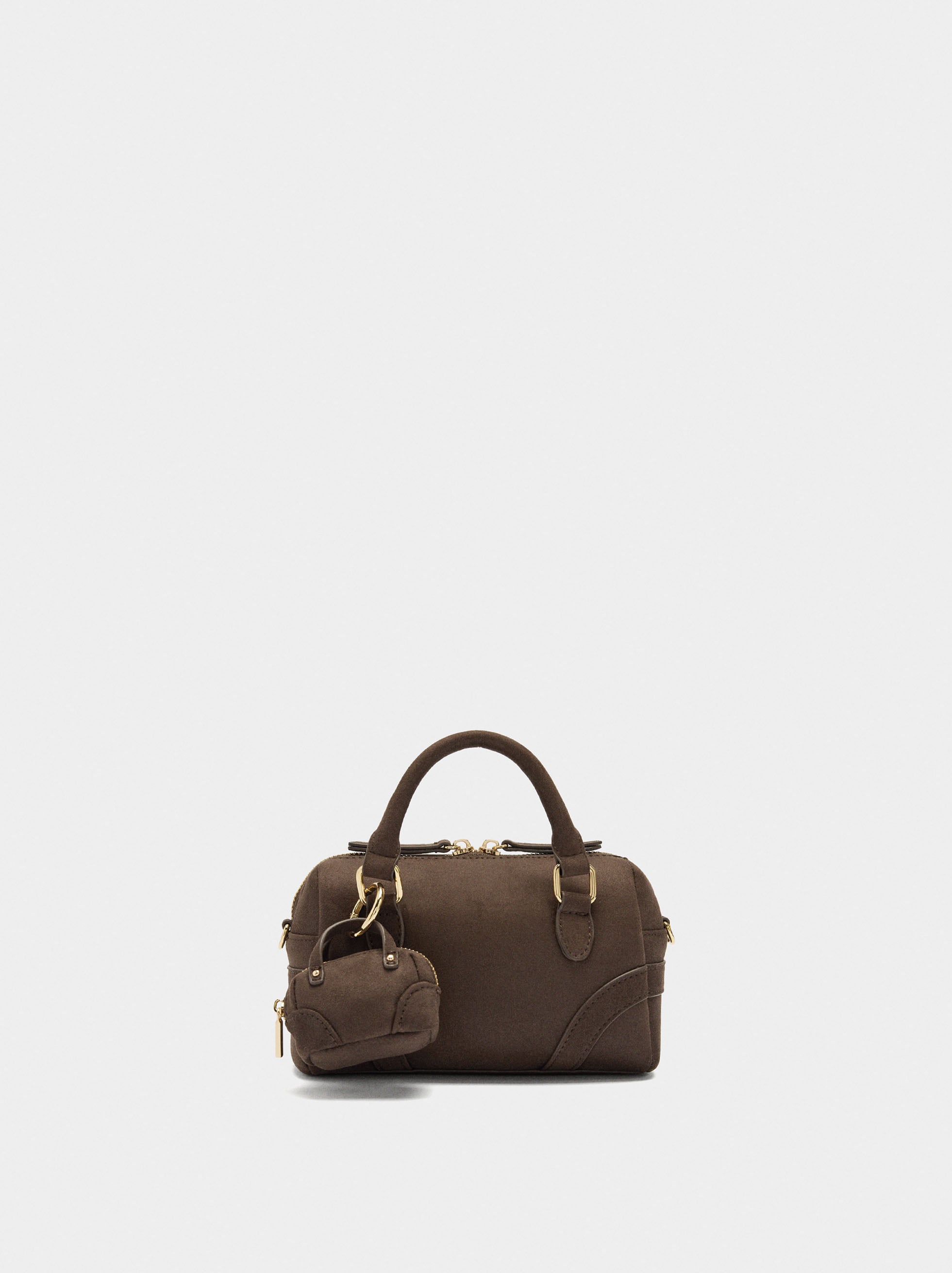Bolso Tote Efecto Piel Con Colgante