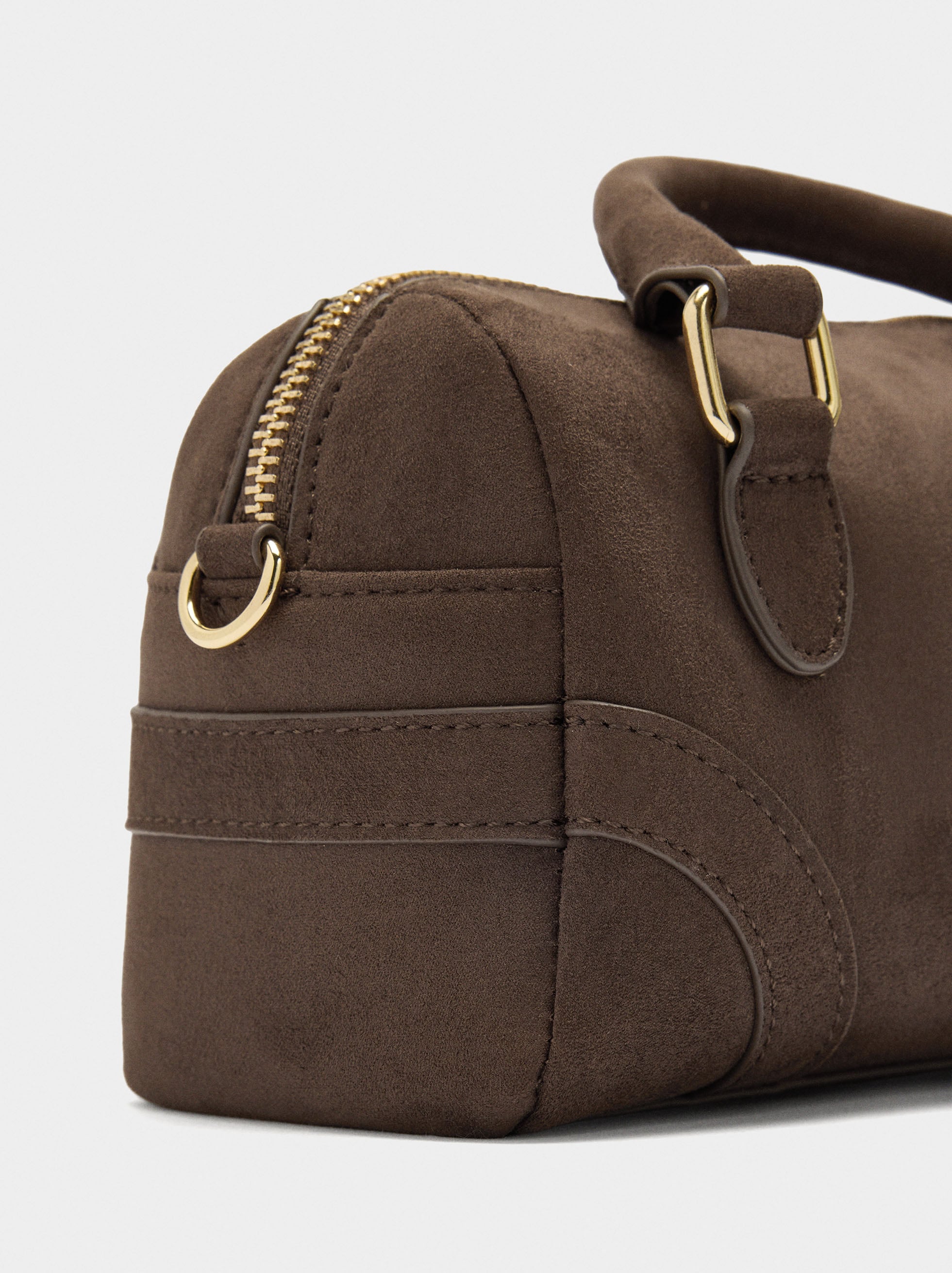 Bolso Tote Efecto Piel Con Colgante